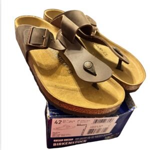 Birkenstock Medina Leather Thong Sandals Brown Cork Footbed Women's Size 42 US11